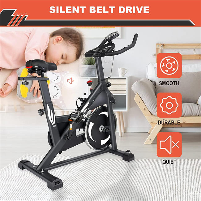 Exercise Bike Stationary - Stationary bike for home - Indoor Cycling Bike with Comfortable Seat LCD Monitor and iPad Holder